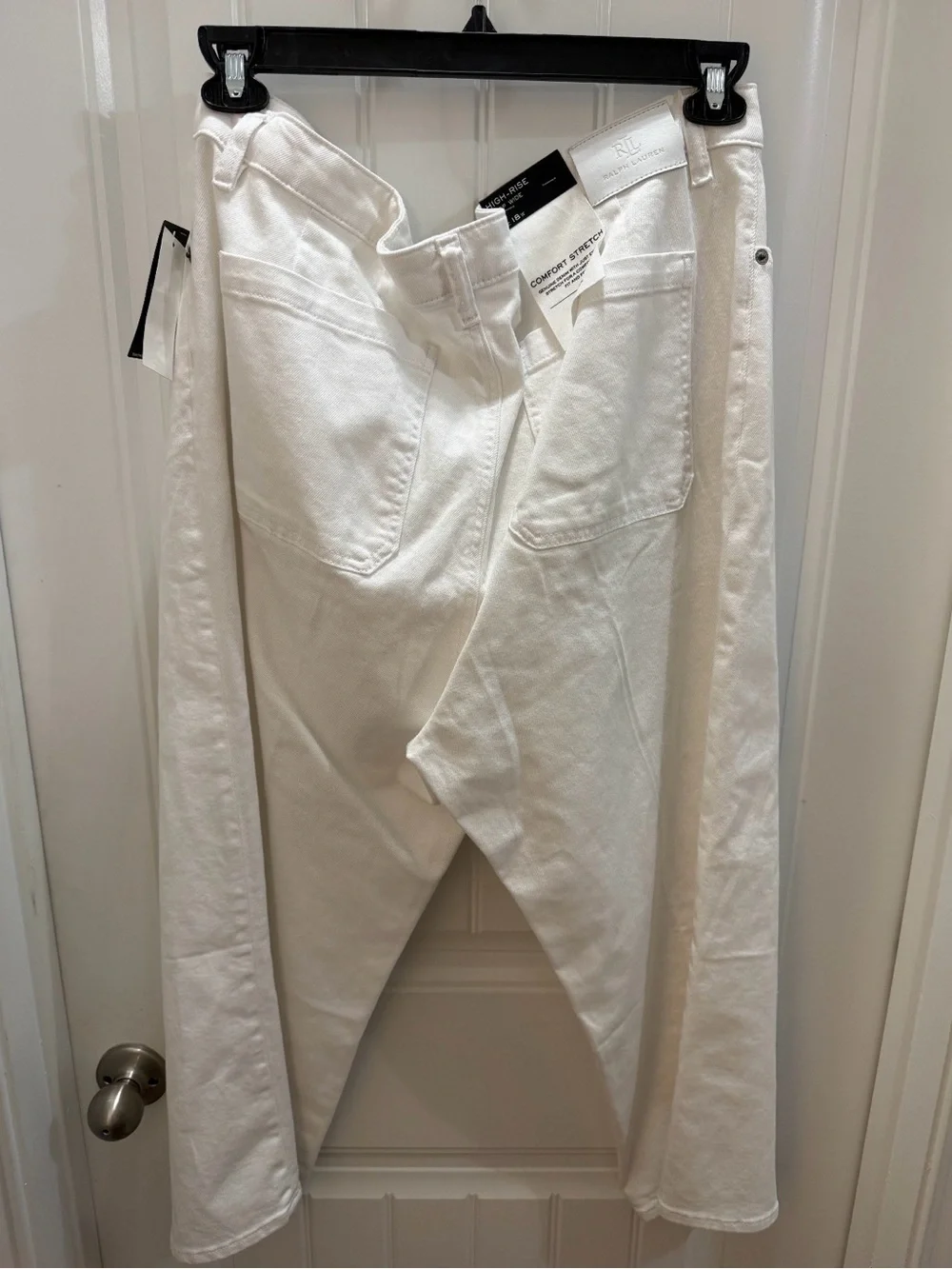 NWT $145 Ralph Lauren High-Rise Wide-Leg Jeans in White 18 w Resortwear - Picture 6 of 8